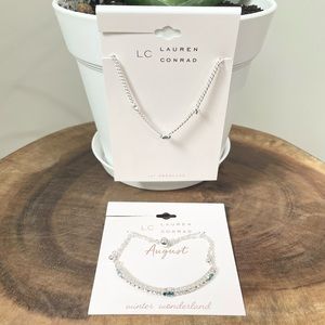 NWT LC Lauren, Conrad, August, silver, and blue bracelet and star necklace